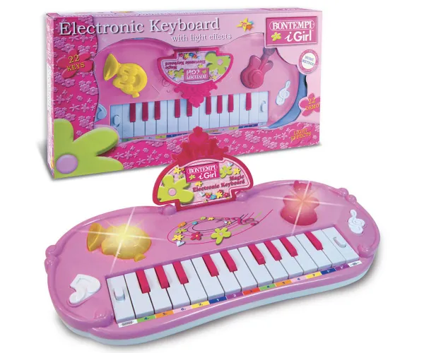 Bontempi - Синтезатор със светлинни ефекти за момиче, 22 клавиша  1