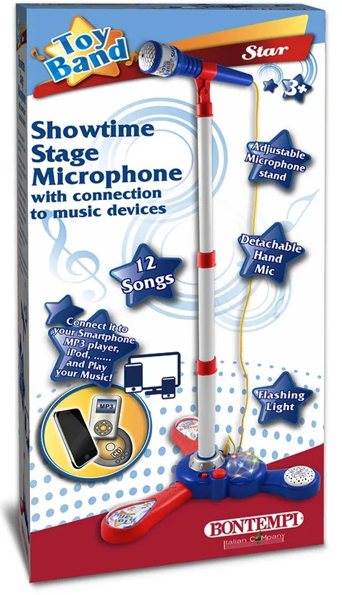 Bontempi - Микрофон за сцена за момче, Връзка с MP3 плейър, смартфон, iPod, CD плейър + Светлинни ефекти 2