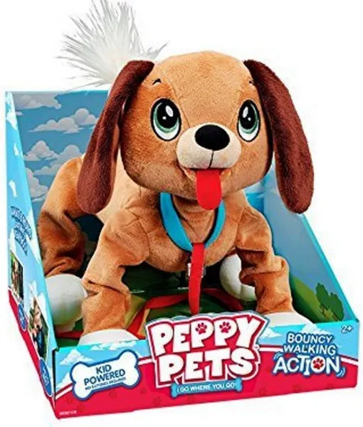 Peppy Pets - Плюшен любимец за разходка навън - Кафяво кученце 1