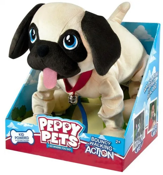 Peppy Pets - Плюшен любимец за разходка навън - Кученце Мопс 1