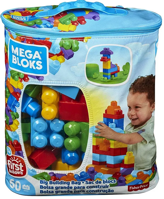 Mega Bloks Конструктор Първи строители, 60 части, син 1