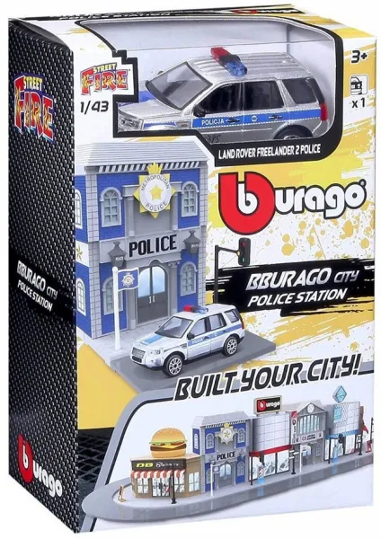 Bburago Street Fire - Полицейски участък + автомобил  1