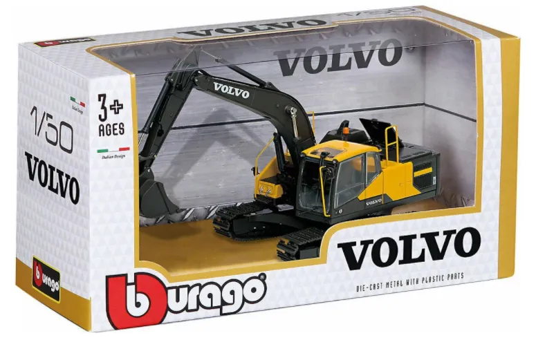 Bburago - модел на кола 1:50 - Строителна машина Volvo, асортимент 5