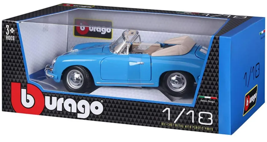 Bburago Plus - модел на кола 1:18 - Porsche 356B Cabriolet  2