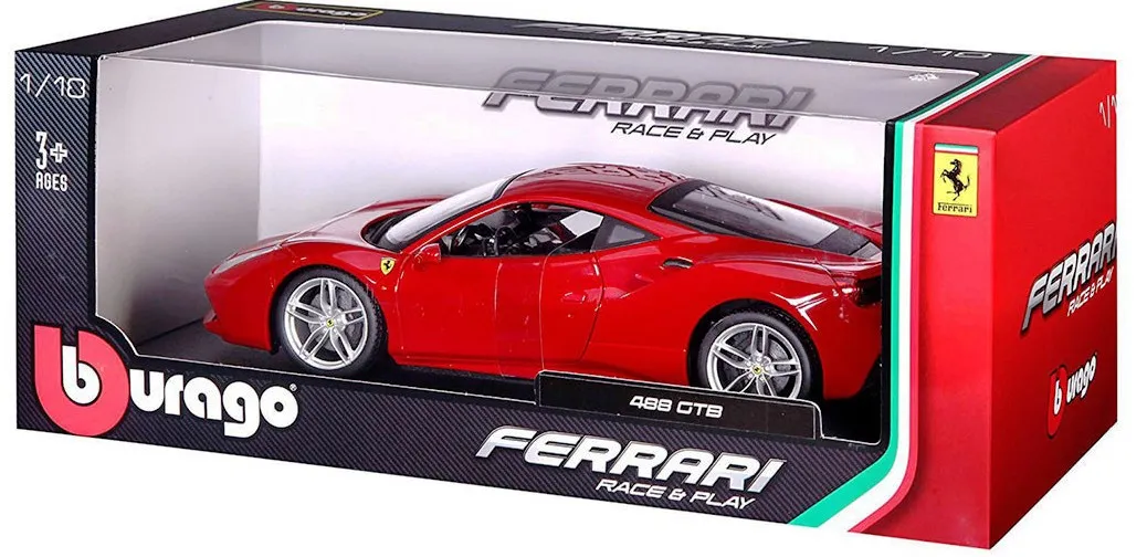 Bburago Ferrari - модел на кола 1:18 - Ferrari 488 GTB 2
