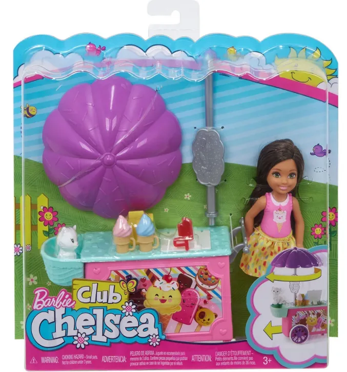 Кукла Barbie/Барби - Игрален комплект Челси с аксесоари за пикник или количка за сладолед  3