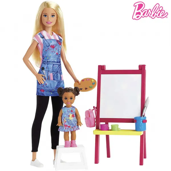Кукла Barbie/Барби - Игрален комплект Учител по рисуване 1