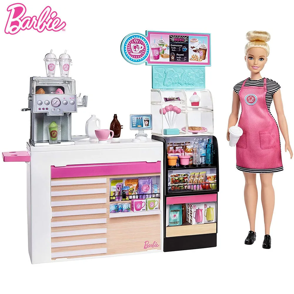 Кукла Barbie/Барби - Игрален комплект за приготвяне на кафе 1