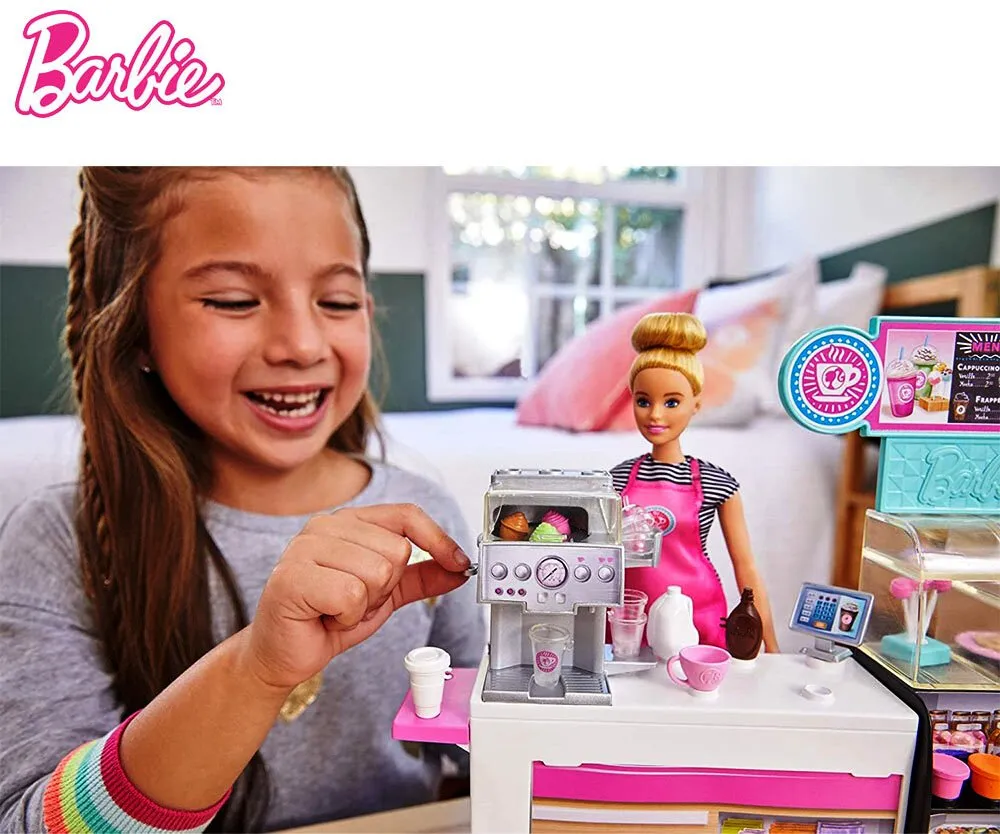 Кукла Barbie/Барби - Игрален комплект за приготвяне на кафе 3