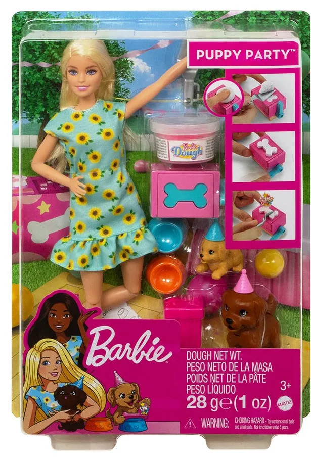 Кукла Barbie/Барби - Игрален комплект: Парти с кученца 2