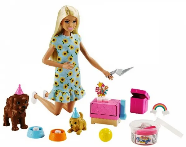 Кукла Barbie/Барби - Игрален комплект: Парти с кученца 1