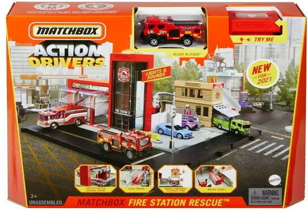 Комплект Matchbox Action Drivers, пожарна станция 1
