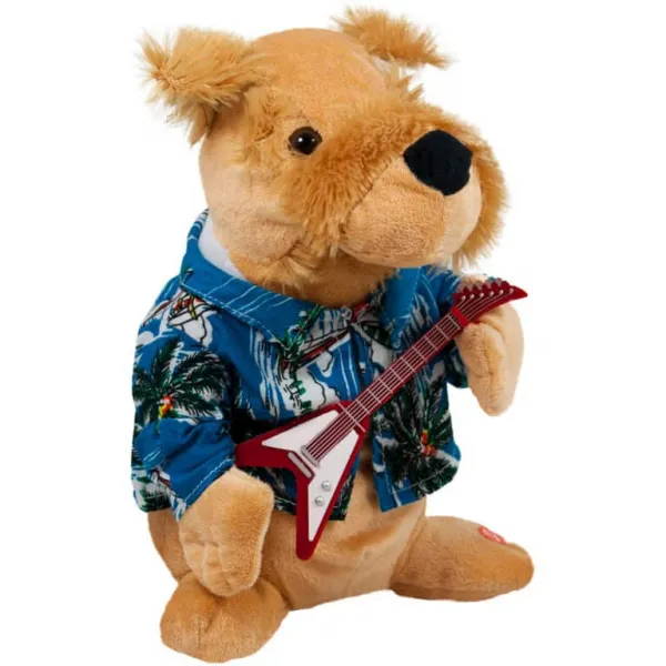 Интерактивна играчка Хавайско куче с китара Дратхаарт, 25см със звук и движение 