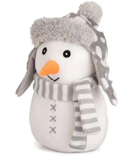 Снежен човек със сива шапка и шал, 19см