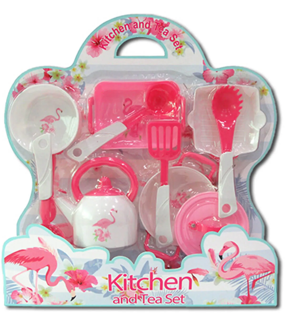 Кухненски комплект Фламинго с тигани – обикновен и оребрен, тенджера и още 