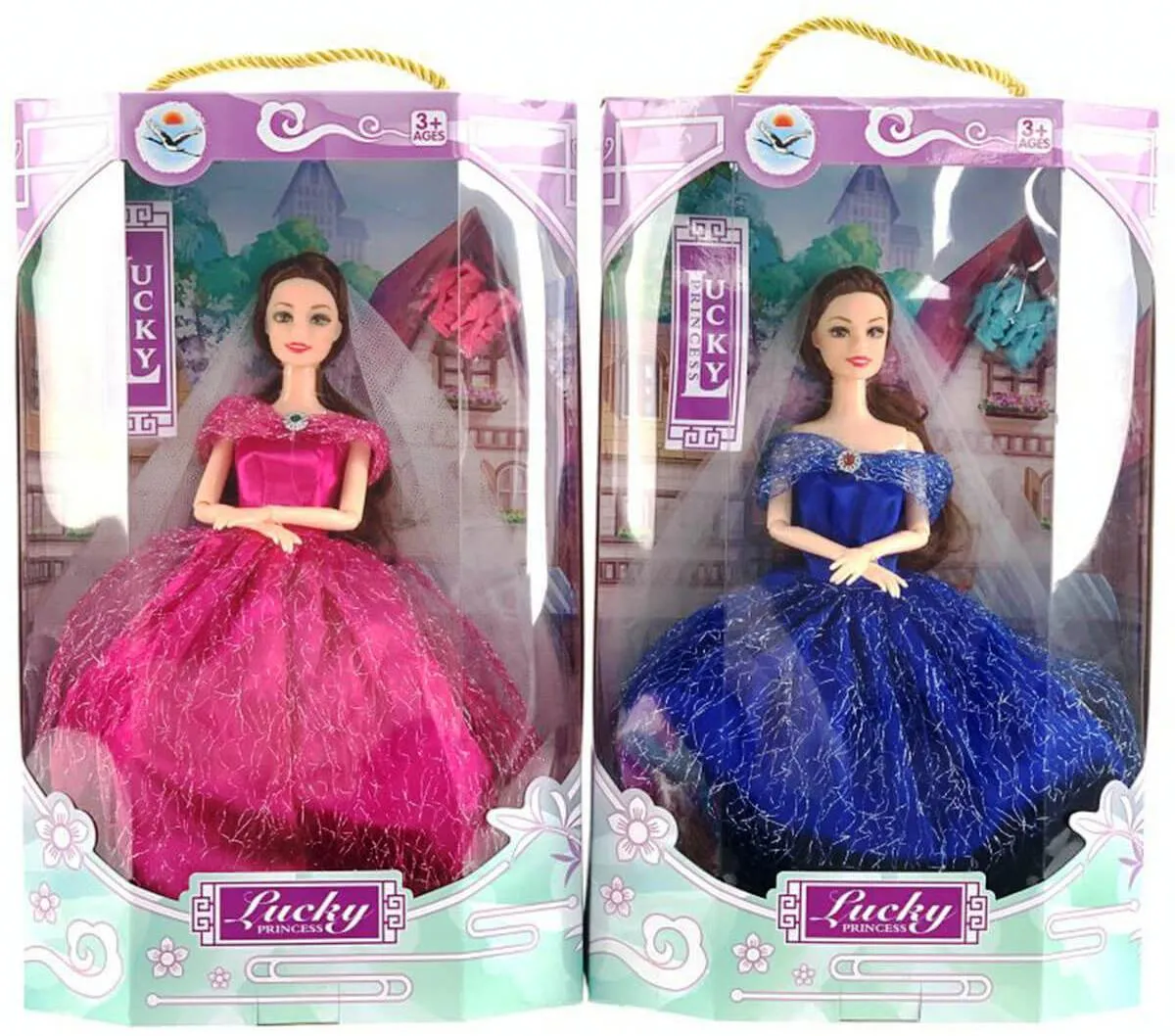 Кукла с рокля и воал, гъвкави крайници, 2 цвята 