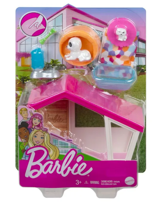 Кукла Barbie - Мини игрален комплект, кучешка колибка 1