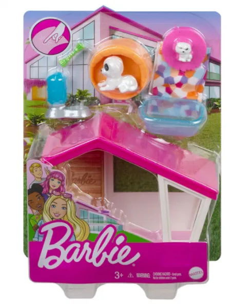 Кукла Barbie - Мини игрален комплект, кучешка колибка 1