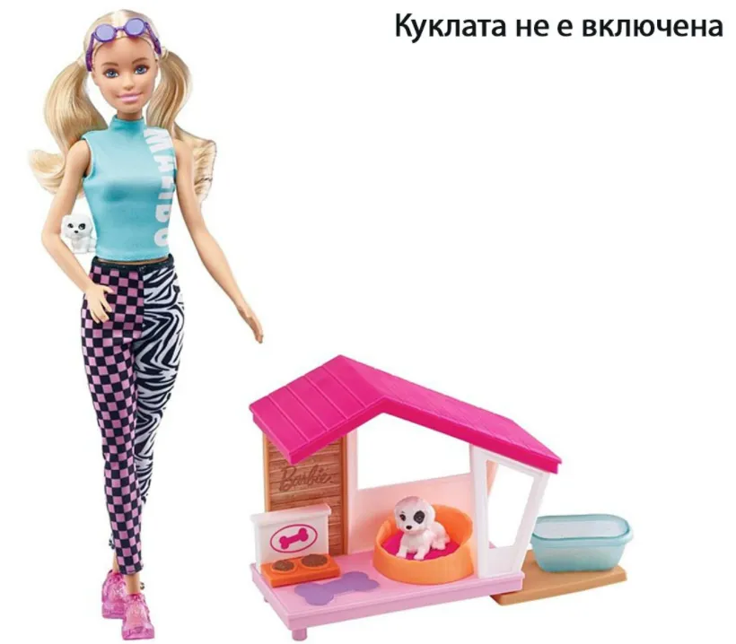 Кукла Barbie - Мини игрален комплект, кучешка колибка 4