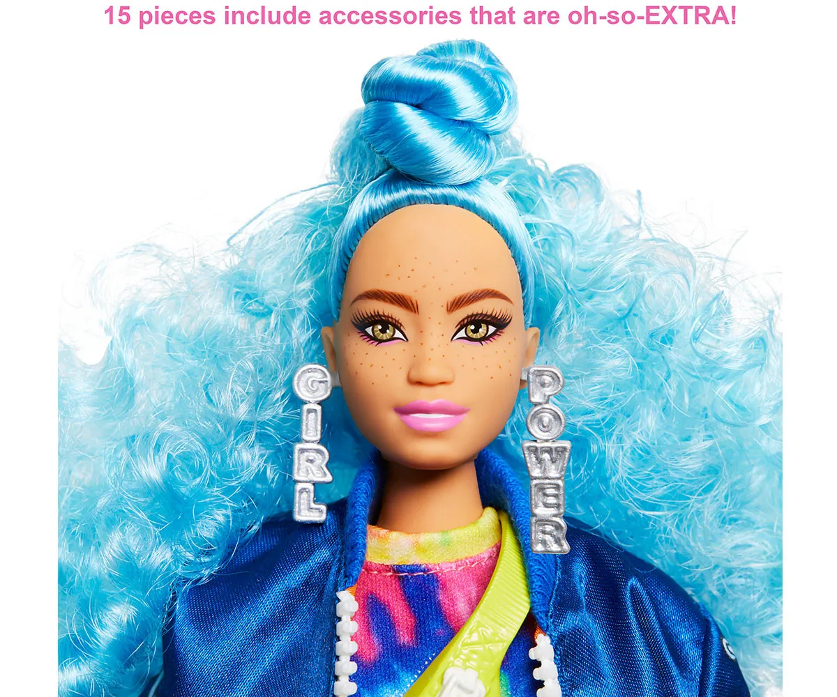 Кукла Barbie - Екстра: Синя къдрава коса 4
