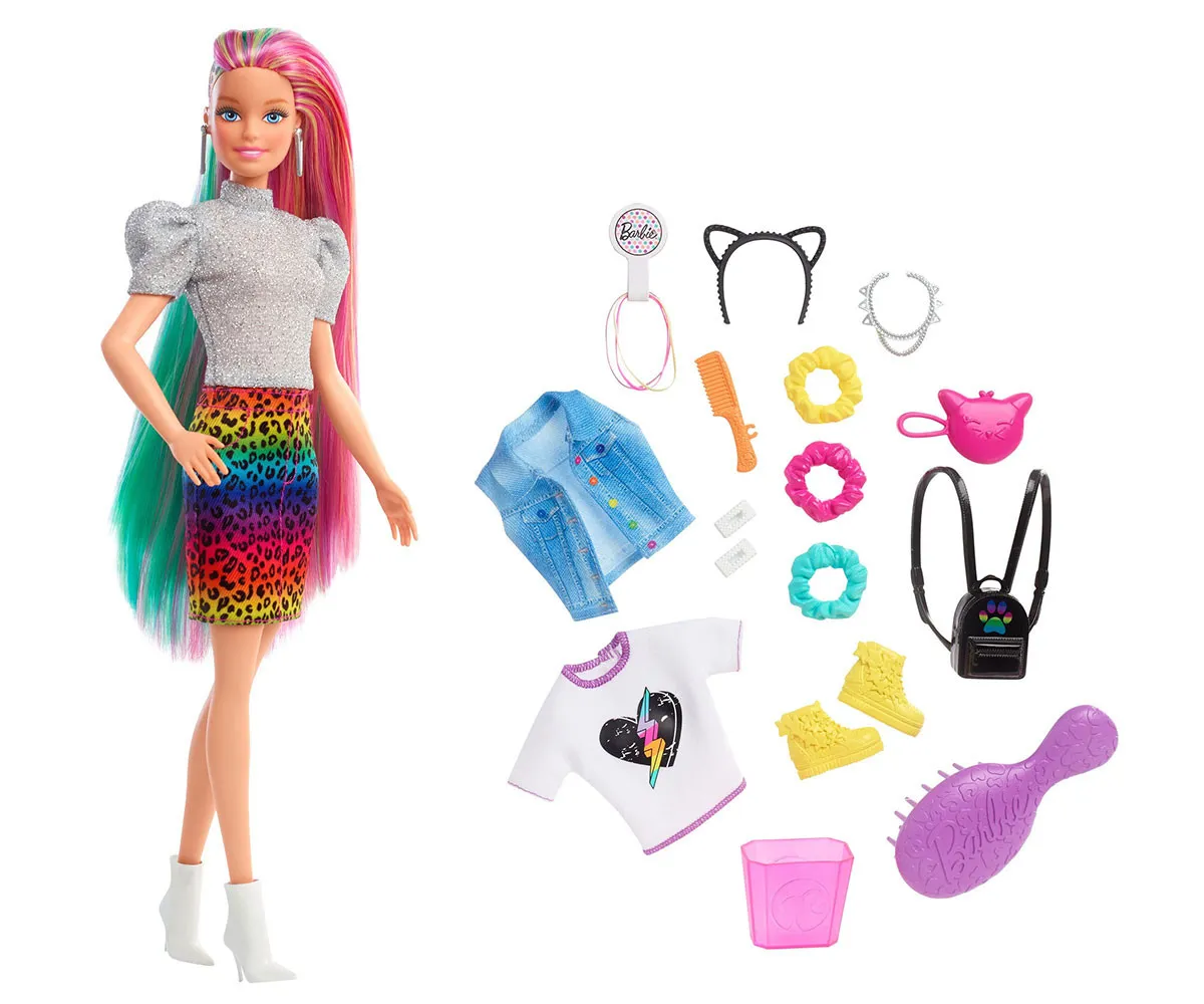 Кукла Barbie - Леопардова коса с дъга 2
