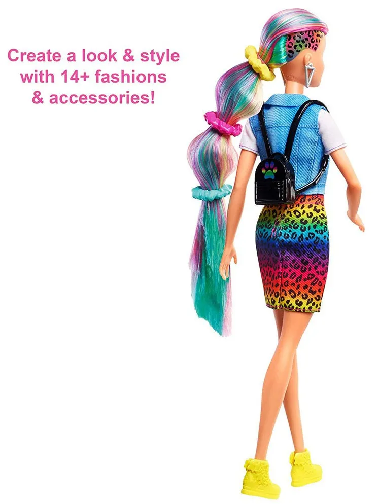 Кукла Barbie - Леопардова коса с дъга 5