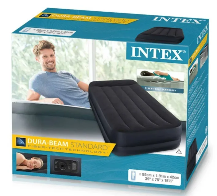 Надуваем матрак с вградена помпа INTEX Pillow Rest Raised, 99 x 191 x 42 см. 5