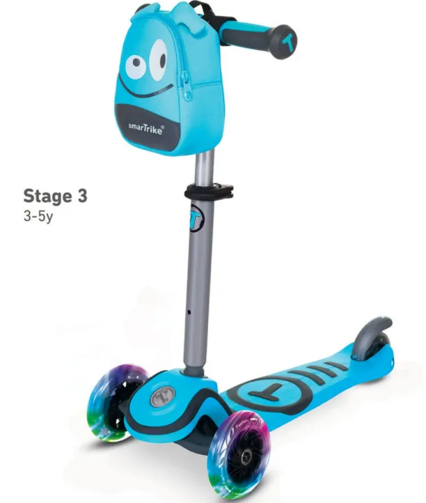 Детски скутер smarTrike Т1 със седалка или без , син 5