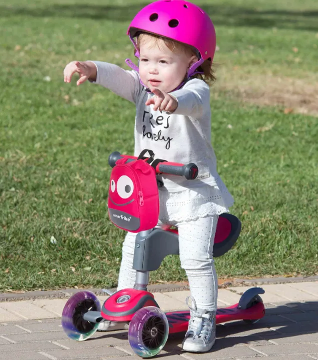 Детски скутер smarTrike Т1 със седалка или без 3в1, розов 7