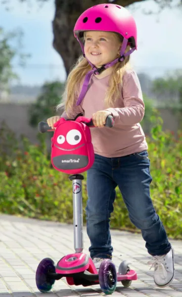 Детски скутер smarTrike Т1 със седалка или без 3в1, розов 1