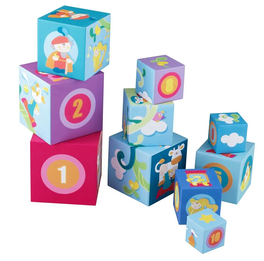 Дървена играчка Sevi - Кубчета приказка, цифри и герои 3