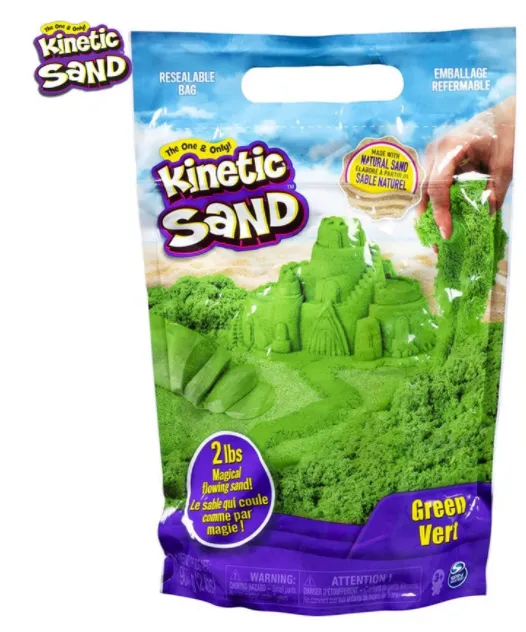  Kinetic Sand/Кинетичен пясък  - Пликче, зелен цвят, 0,907кг 1