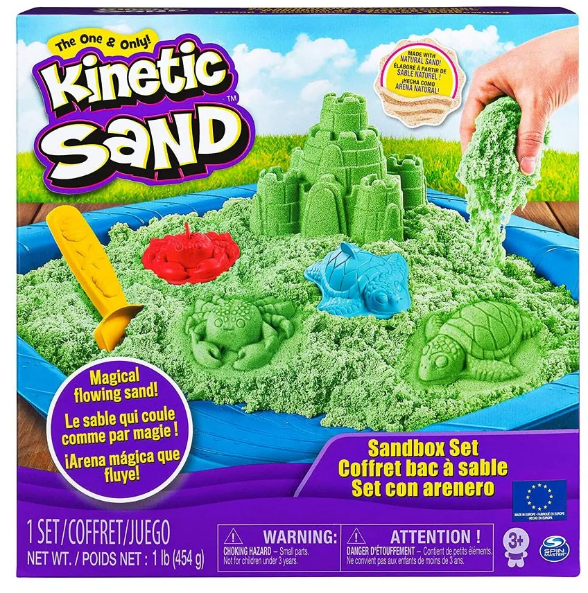 Kinetic Sand/Кинетичен пясък - Пясъчник със зелен пясък 1