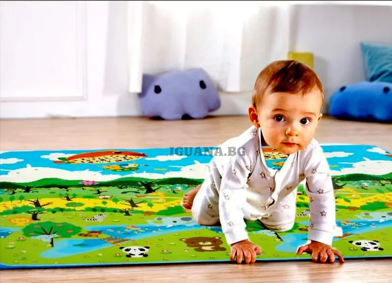 Детски ВОДОУСТОЙЧИВ еднолицев килим / мека постелка за игра 100х180х0,5см 5