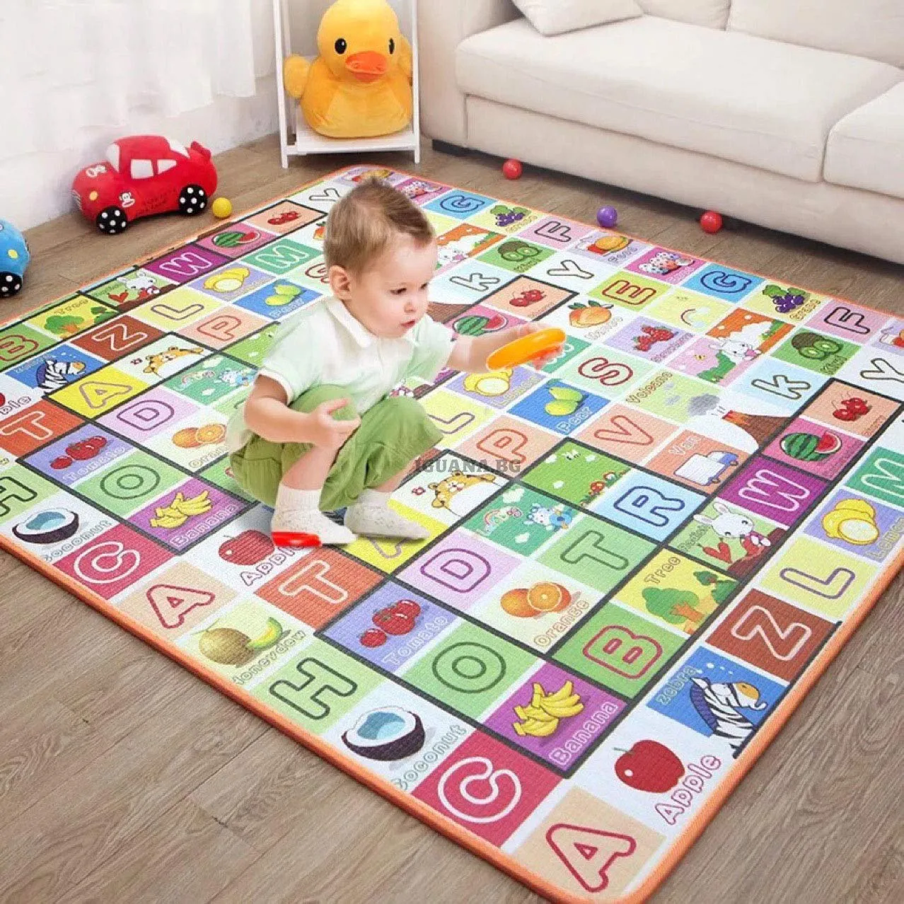 Детски ВОДОУСТОЙЧИВ еднолицев килим / мека постелка за игра 100х180х0,5см 6