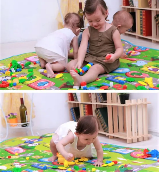 Детски ВОДОУСТОЙЧИВ еднолицев килим / мека постелка за игра 120х180х0,5см 1