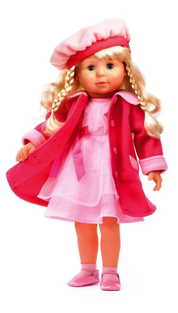 Пееща и говореща кукла с розово палто МАРИЯ, 8 paзлични бългapcĸи пecничĸи + нaд 100 фpaзи и аксесоари, 46 см  3