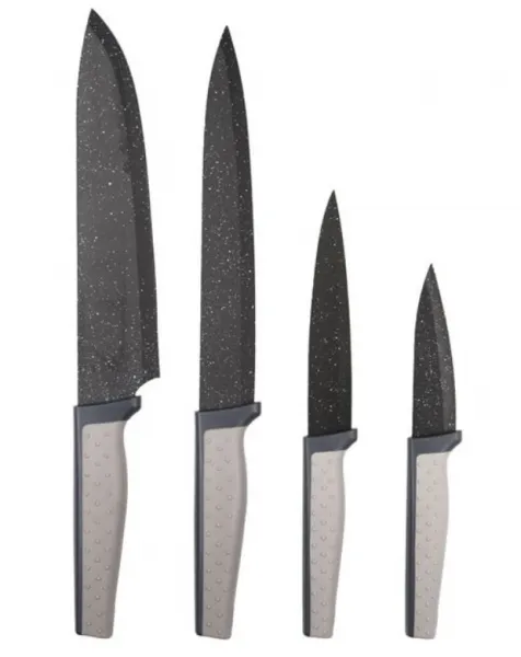 Комплект кухненски ножове 4бр. с мраморно незалепващо покритие, 1,5мм, много остри