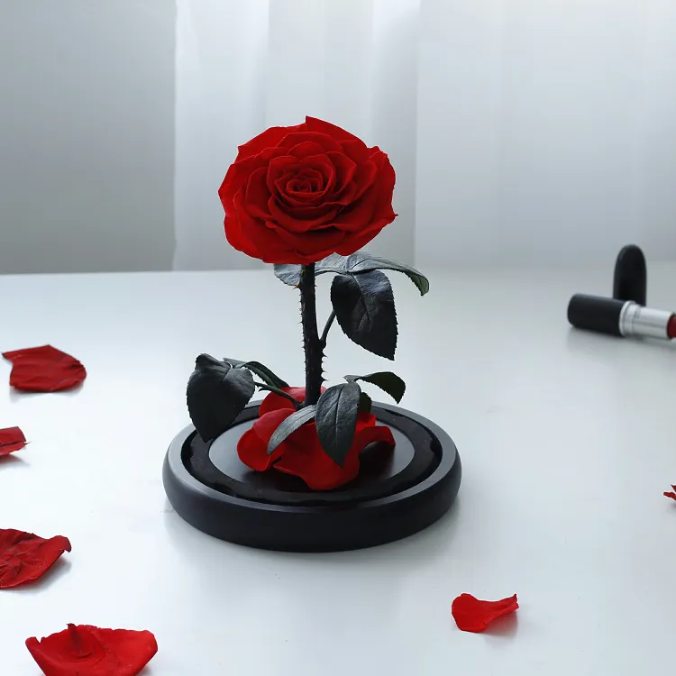 Вечна - неувяхваща ИЗКУСТВЕНА роза в стъкленица, Оригинален и стилен подарък за Жена | IGUANA.BG 3