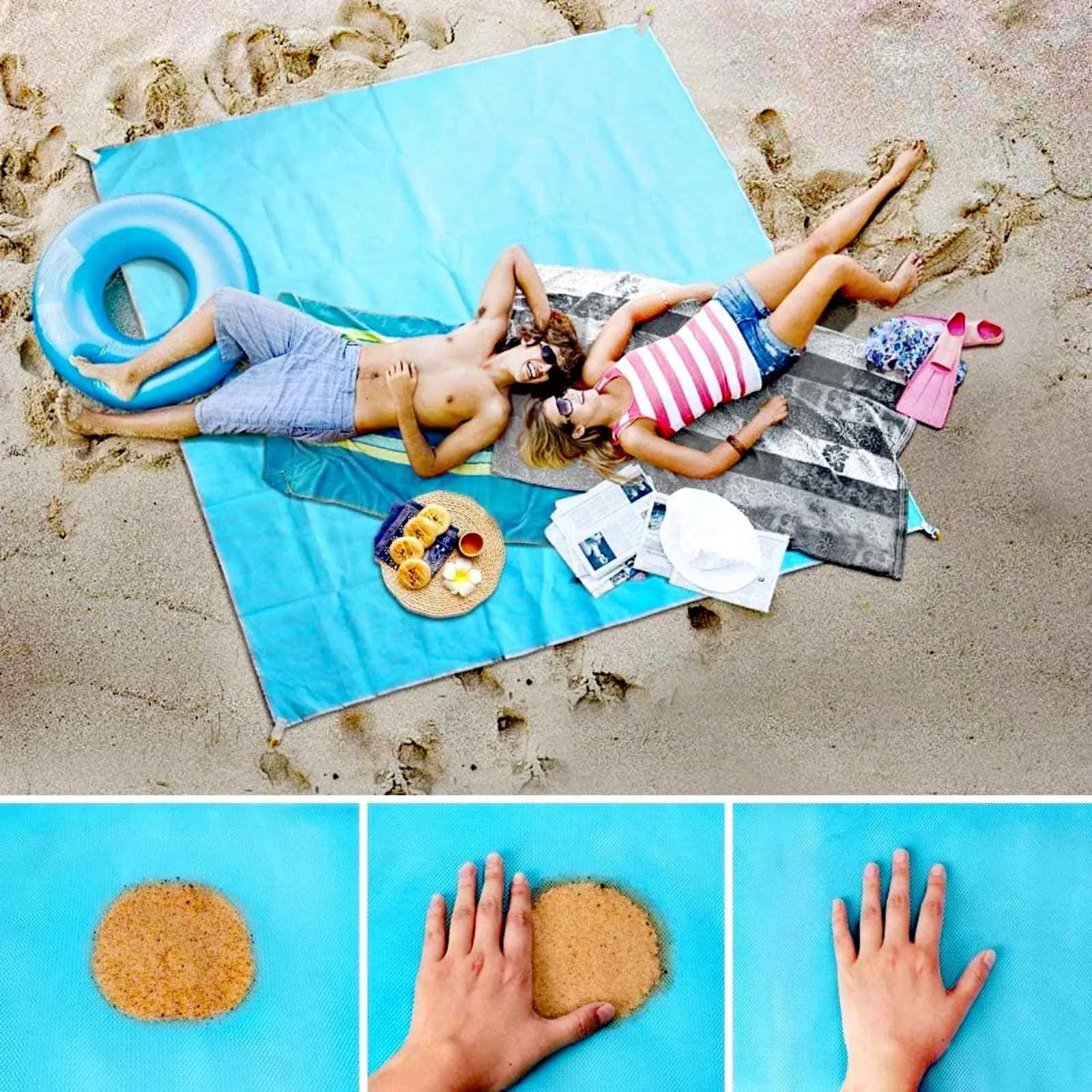 Постелка за плаж и пикник 2в1, 150х200см, незадържаща пясък | IGUANA.BG 2