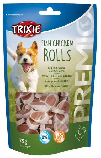 Trixie Treat for dogs PREMIO Fish Chicken Rolls - лакомство за кучета ролца с пилешко месо - 75гр.