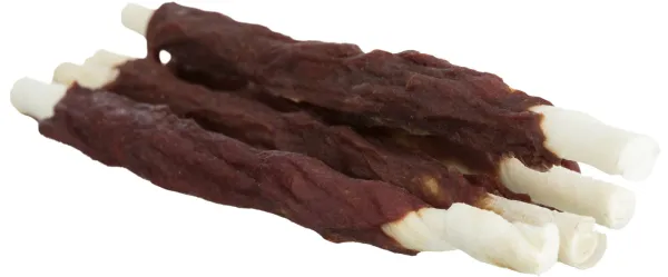 Trixie Denta Fun Chewing Roll Mix, packaged - дентално лакомство за кучета пръчици увити в пилешко, агнешко или телешко месо - 250гр.