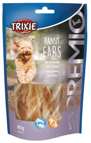 Trixie PREMIO Rabbit Ears - лакомствоза кучета заешки уши с пилешко месо - 80гр.