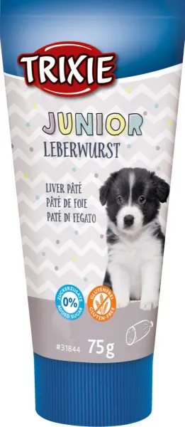 Trixie Junior Leberwurst Dog Pate - лакомство за кучета паста с черен дроб и зеленоуста мида - 75гр.