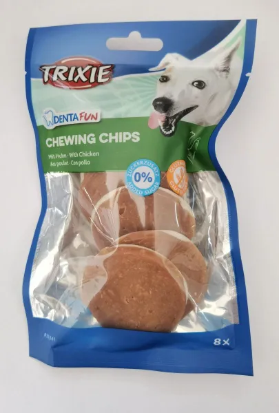 Trixie Denta Fun Chewing Chips with Chicken - лакомство за кучета дентален чипс с пилешко месо - 100гр.