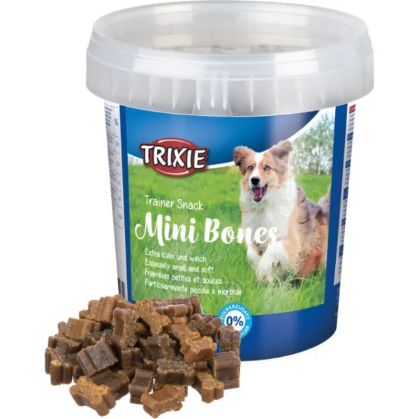 Trixie Trainer Snack Mini Bones - Мини тренировачни лакомства за кучета във формата на кокалчета с телешко, агнешко и птиче месо - 500гр.
