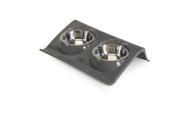 Camon Plastic Tray With Double Steel Bowl - Двойна купа на стойка -  2x150мл.