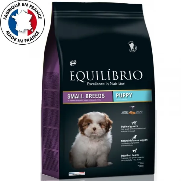 Equilibrio Puppy Small Breeds - храна за подрастващи кученца от дребни породи - 7.5кг.