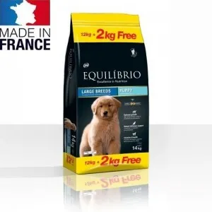 Equilibrio Puppy Large Breeds - храна за подрастващи кученца от големи и гигантски породи - 12+2кг. ГРАТИС