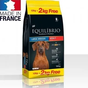 Equilibrio Adult Large Breeds - храна за израснали кучета от големи породи - 12+2кг. ГРАТИС